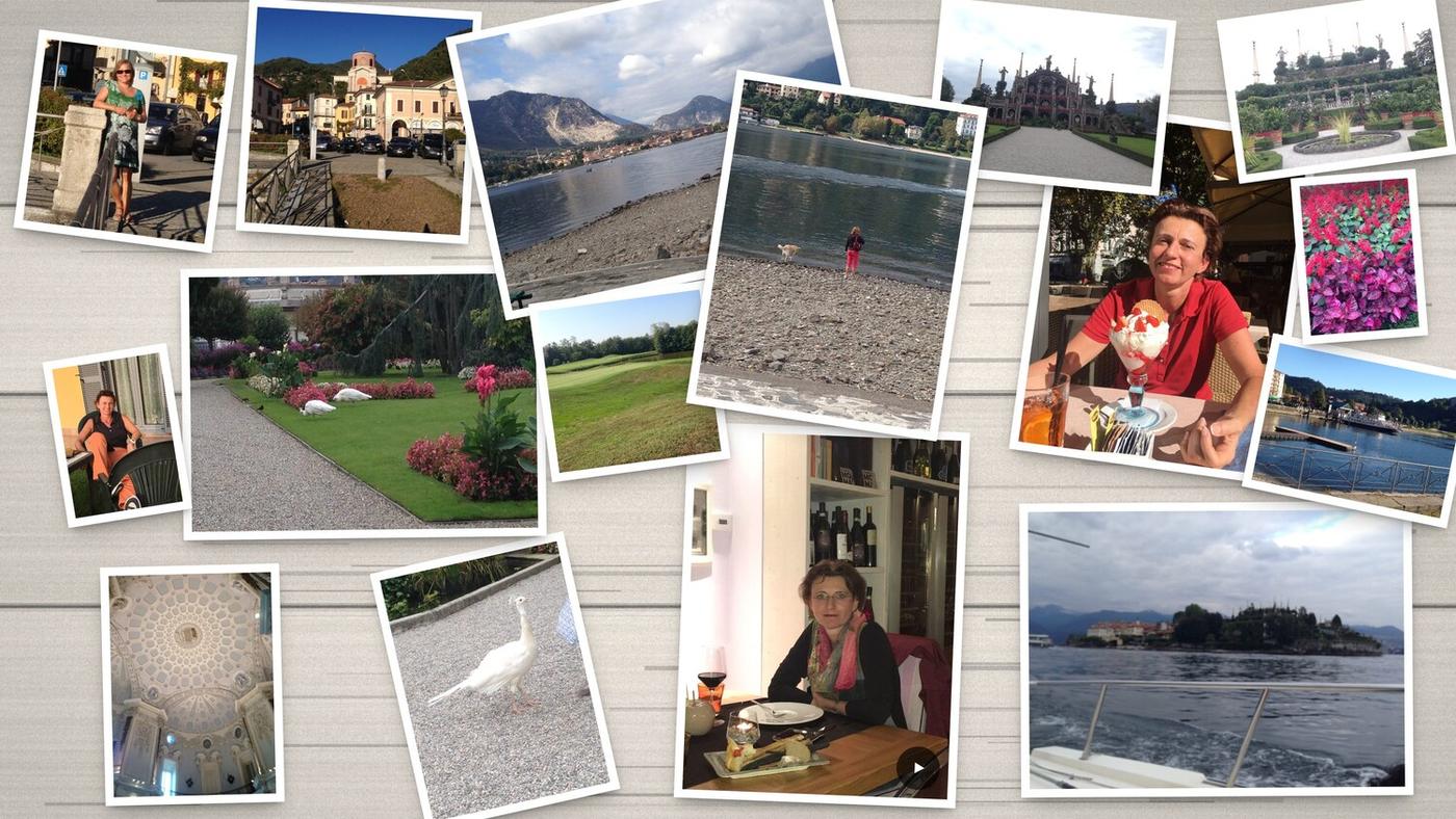 Fotocollage Italien: Lago Maggiore und Golfregion Piemont, mit Video-Startknopf